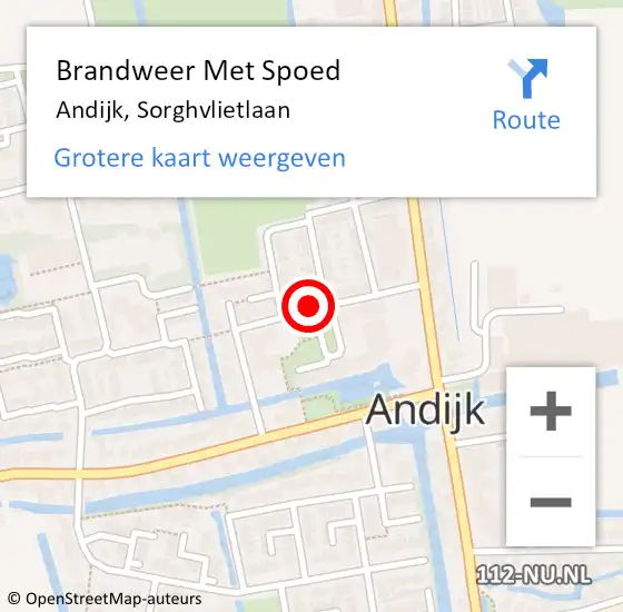 Locatie op kaart van de 112 melding: Brandweer Met Spoed Naar Andijk, Sorghvlietlaan op 2 juni 2015 19:54