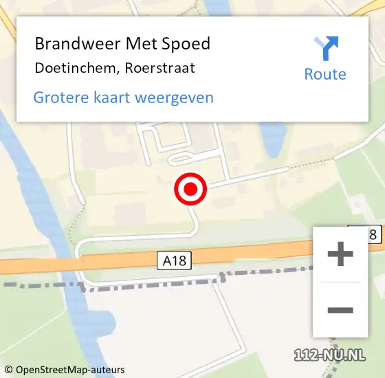 Locatie op kaart van de 112 melding: Brandweer Met Spoed Naar Doetinchem, Roerstraat op 2 juni 2015 21:15