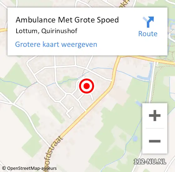 Locatie op kaart van de 112 melding: Ambulance Met Grote Spoed Naar Lottum, Quirinushof op 2 juni 2015 22:07