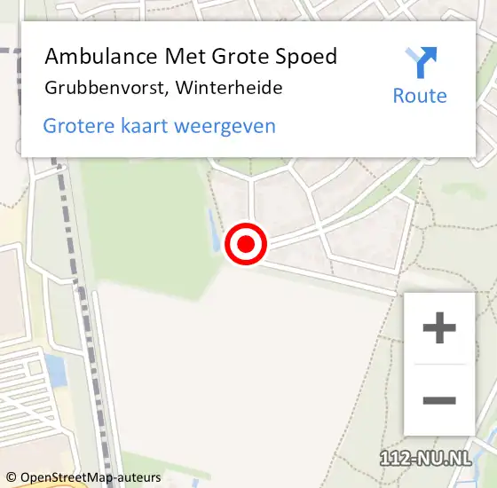 Locatie op kaart van de 112 melding: Ambulance Met Grote Spoed Naar Grubbenvorst, Winterheide op 2 juni 2015 22:11