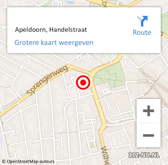 Locatie op kaart van de 112 melding:  Apeldoorn, Handelstraat op 2 juni 2015 23:00