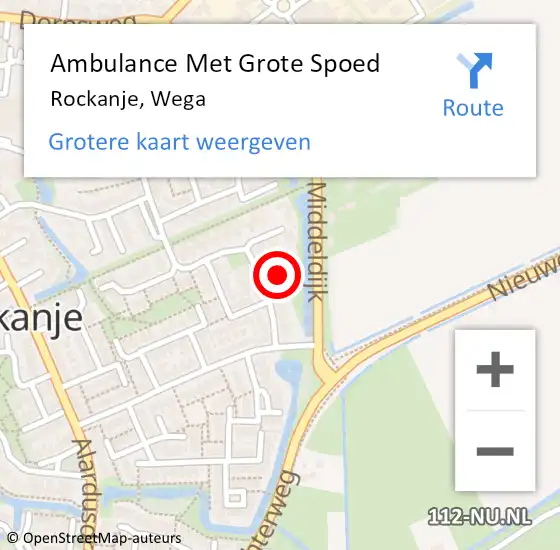 Locatie op kaart van de 112 melding: Ambulance Met Grote Spoed Naar Rockanje, Wega op 3 juni 2015 02:04