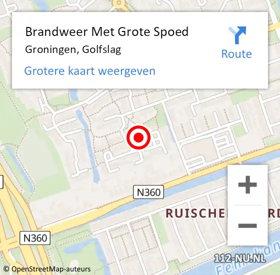 Locatie op kaart van de 112 melding: Brandweer Met Grote Spoed Naar Groningen, Golfslag op 3 juni 2015 04:33