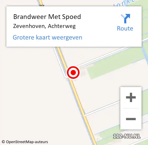 Locatie op kaart van de 112 melding: Brandweer Met Spoed Naar Zevenhoven, Achterweg op 3 juni 2015 06:19