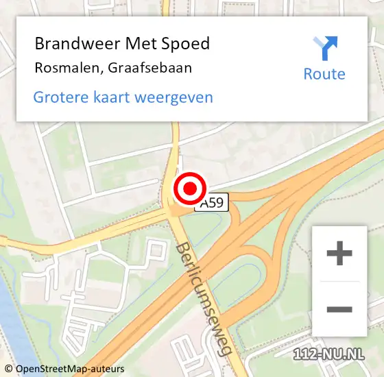 Locatie op kaart van de 112 melding: Brandweer Met Spoed Naar Rosmalen, Graafsebaan op 3 juni 2015 08:10