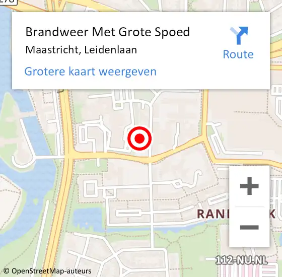 Locatie op kaart van de 112 melding: Brandweer Met Grote Spoed Naar Maastricht, Leidenlaan op 3 juni 2015 10:35