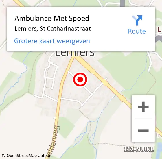 Locatie op kaart van de 112 melding: Ambulance Met Spoed Naar Lemiers, St Catharinastraat op 9 november 2013 16:57