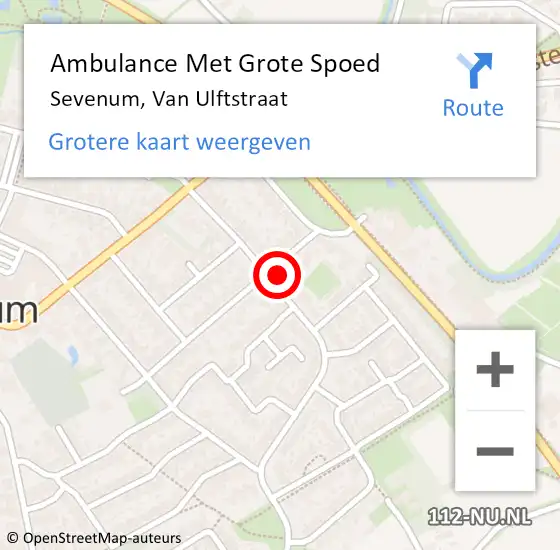 Locatie op kaart van de 112 melding: Ambulance Met Grote Spoed Naar Sevenum, Van Ulftstraat op 9 november 2013 16:59