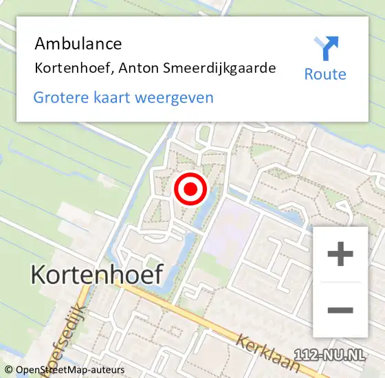 Locatie op kaart van de 112 melding: Ambulance Kortenhoef, Anton Smeerdijkgaarde op 3 juni 2015 13:17