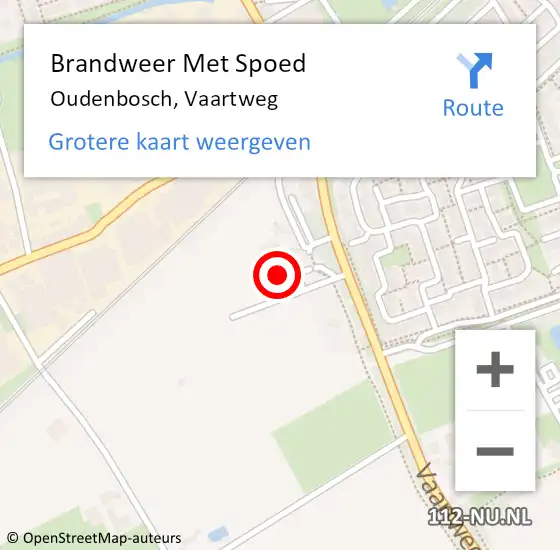 Locatie op kaart van de 112 melding: Brandweer Met Spoed Naar Oudenbosch, Vaartweg op 3 juni 2015 14:16