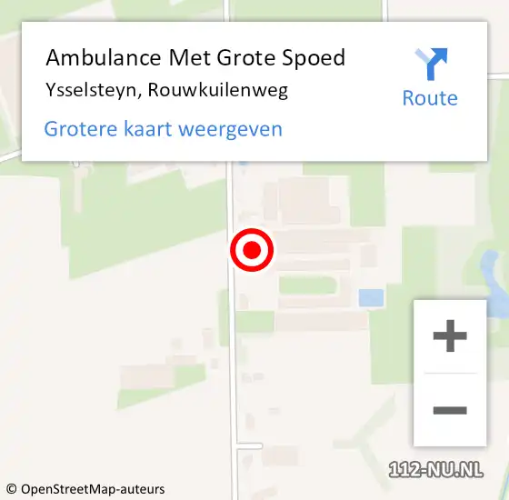 Locatie op kaart van de 112 melding: Ambulance Met Grote Spoed Naar Ysselsteyn, Rouwkuilenweg op 3 juni 2015 14:20