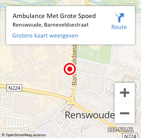 Locatie op kaart van de 112 melding: Ambulance Met Grote Spoed Naar Renswoude, Barneveldsestraat op 9 november 2013 17:25