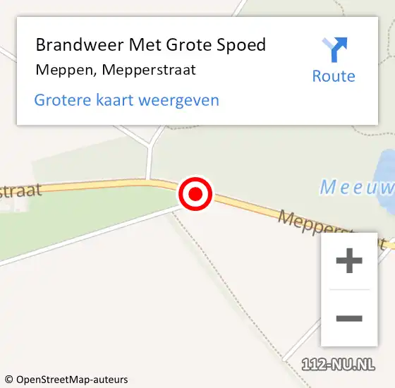 Locatie op kaart van de 112 melding: Brandweer Met Grote Spoed Naar Meppen, Mepperstraat op 3 juni 2015 16:07