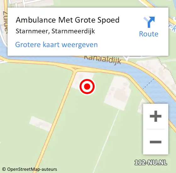 Locatie op kaart van de 112 melding: Ambulance Met Grote Spoed Naar Starnmeer, Starnmeerdijk op 3 juni 2015 17:18