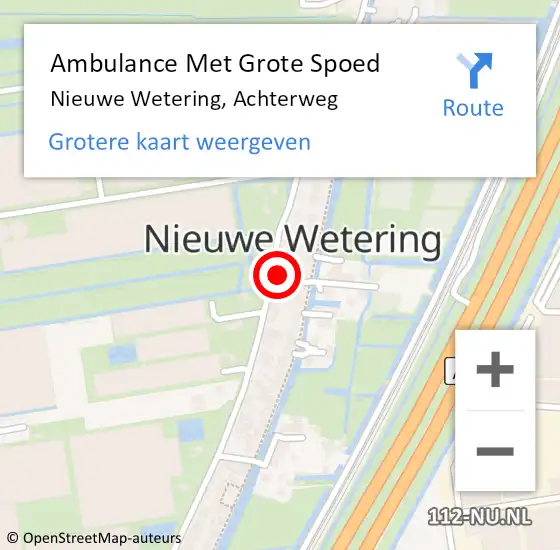 Locatie op kaart van de 112 melding: Ambulance Met Grote Spoed Naar Nieuwe Wetering, Achterweg op 3 juni 2015 18:30