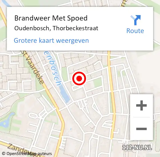 Locatie op kaart van de 112 melding: Brandweer Met Spoed Naar Oudenbosch, Thorbeckestraat op 9 november 2013 17:49