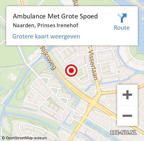 Locatie op kaart van de 112 melding: Ambulance Met Grote Spoed Naar Naarden, Prinses Irenehof op 3 juni 2015 19:16