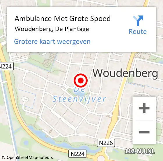 Locatie op kaart van de 112 melding: Ambulance Met Grote Spoed Naar Woudenberg, De Plantage op 3 juni 2015 23:46