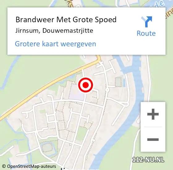 Locatie op kaart van de 112 melding: Brandweer Met Grote Spoed Naar Jirnsum, Douwemastrjitte op 4 juni 2015 05:17