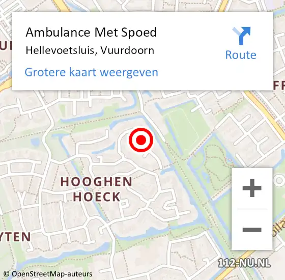 Locatie op kaart van de 112 melding: Ambulance Met Spoed Naar Hellevoetsluis, Vuurdoorn op 4 juni 2015 07:37