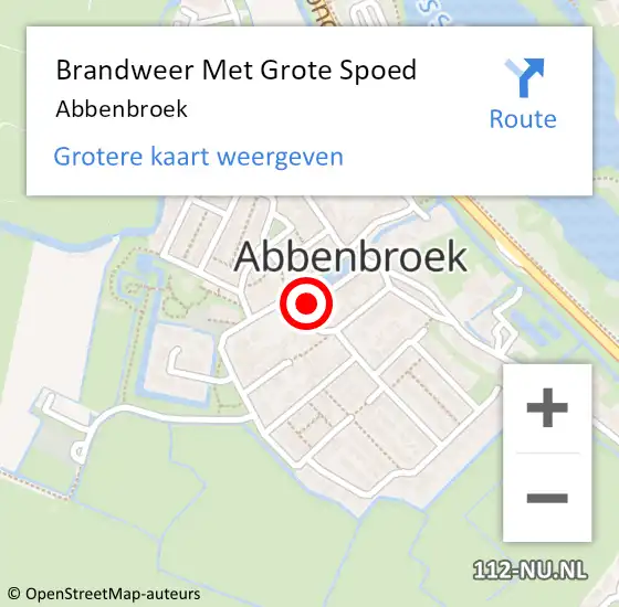 Locatie op kaart van de 112 melding: Brandweer Met Grote Spoed Naar Abbenbroek op 4 juni 2015 08:30