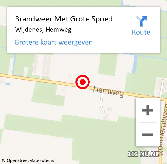 Locatie op kaart van de 112 melding: Brandweer Met Grote Spoed Naar Wijdenes, Hemweg op 4 juni 2015 09:31