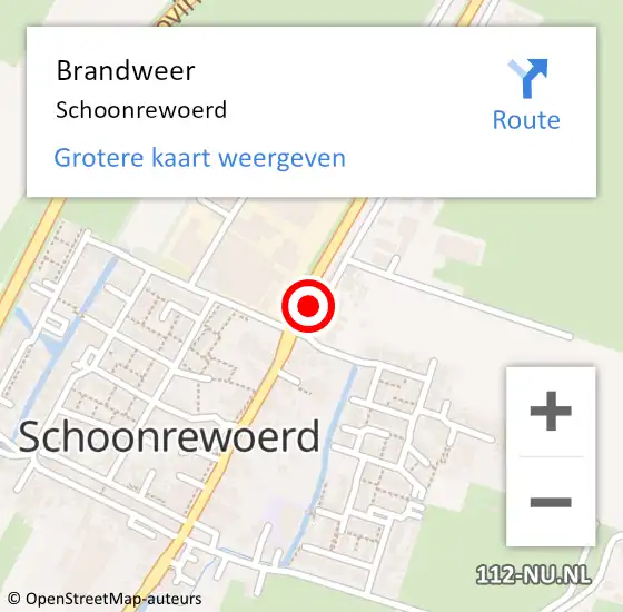 Locatie op kaart van de 112 melding: Brandweer Schoonrewoerd op 4 juni 2015 10:29