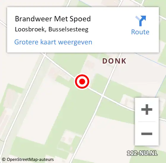 Locatie op kaart van de 112 melding: Brandweer Met Spoed Naar Loosbroek, Busselsesteeg op 4 juni 2015 11:11