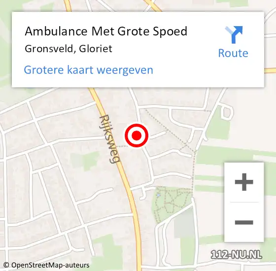 Locatie op kaart van de 112 melding: Ambulance Met Grote Spoed Naar Gronsveld, Gloriet op 9 november 2013 19:18