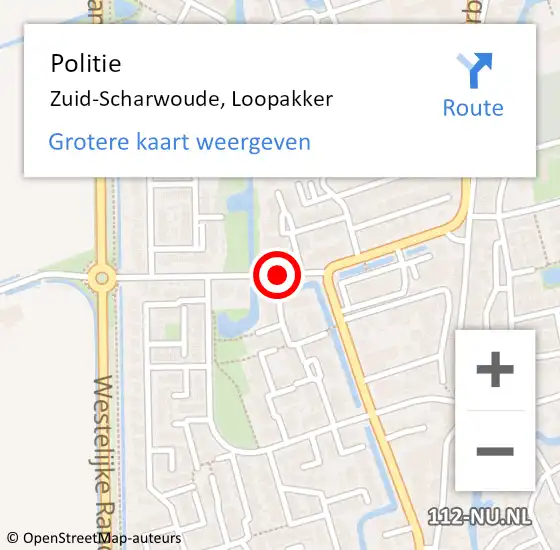 Locatie op kaart van de 112 melding: Politie Zuid-Scharwoude, Loopakker op 4 juni 2015 11:42