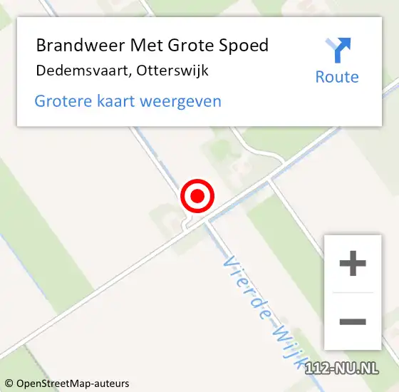 Locatie op kaart van de 112 melding: Brandweer Met Grote Spoed Naar Dedemsvaart, Otterswijk op 4 juni 2015 12:31