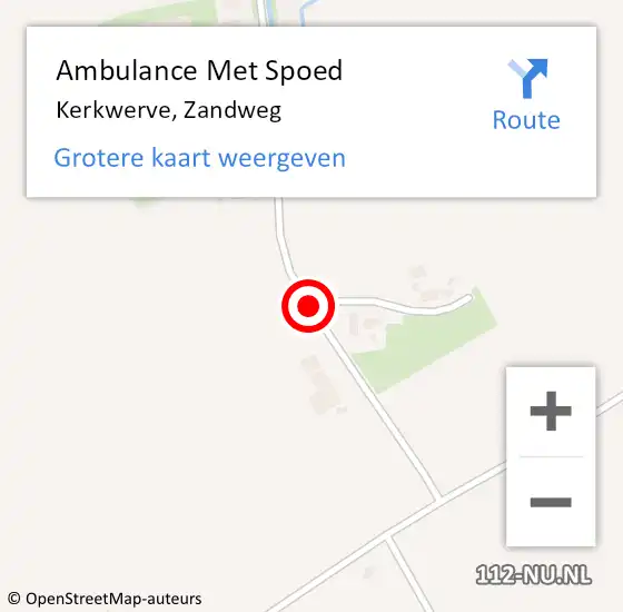 Locatie op kaart van de 112 melding: Ambulance Met Spoed Naar Kerkwerve, Zandweg op 4 juni 2015 12:35