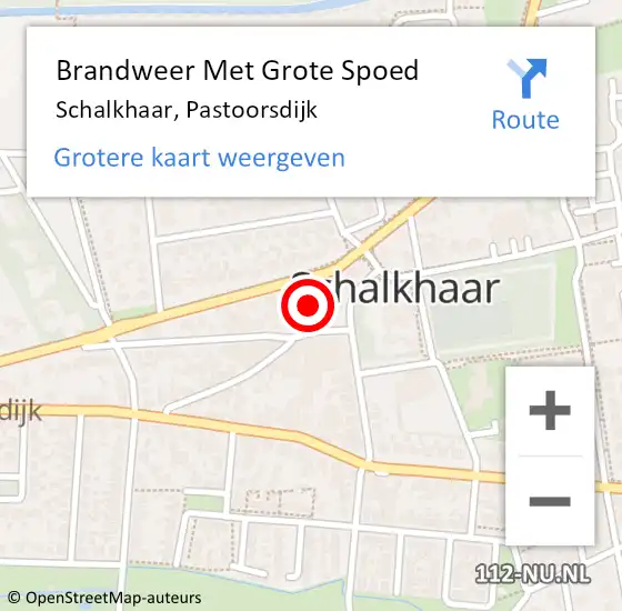 Locatie op kaart van de 112 melding: Brandweer Met Grote Spoed Naar Schalkhaar, Pastoorsdijk op 4 juni 2015 13:08