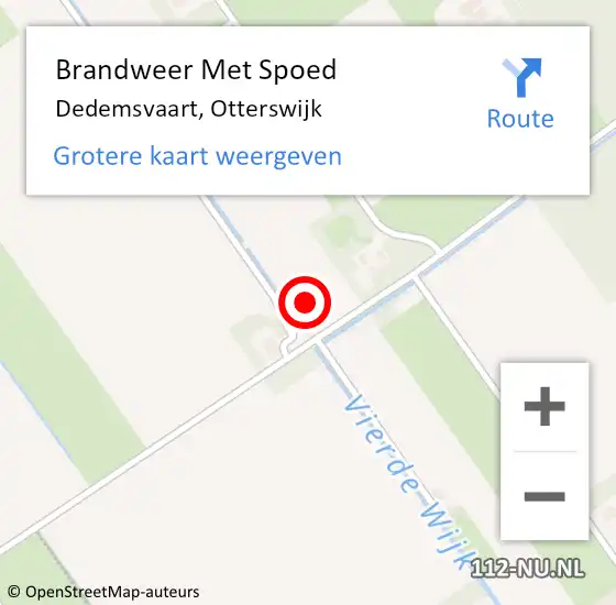 Locatie op kaart van de 112 melding: Brandweer Met Spoed Naar Dedemsvaart, Otterswijk op 4 juni 2015 13:16