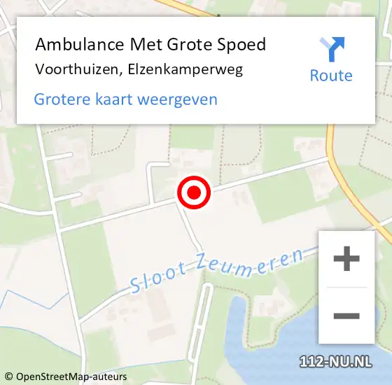 Locatie op kaart van de 112 melding: Ambulance Met Grote Spoed Naar Voorthuizen, Elzenkamperweg op 4 juni 2015 15:29