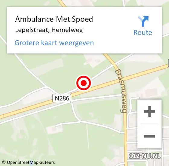 Locatie op kaart van de 112 melding: Ambulance Met Spoed Naar Lepelstraat, Hemelweg op 4 juni 2015 16:04