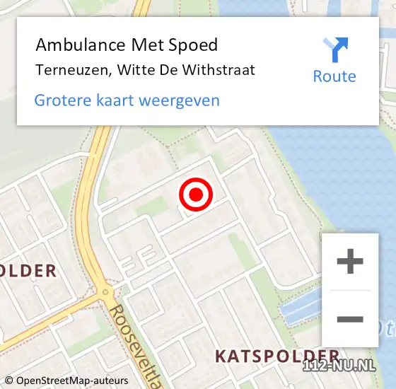 Locatie op kaart van de 112 melding: Ambulance Met Spoed Naar Terneuzen, Witte De Withstraat op 4 juni 2015 16:48