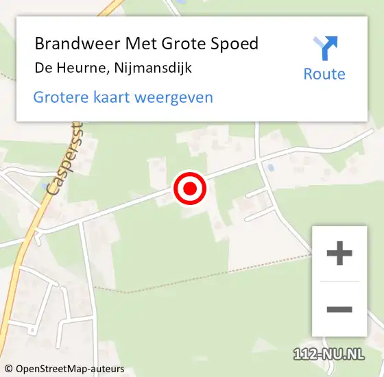 Locatie op kaart van de 112 melding: Brandweer Met Grote Spoed Naar De Heurne, Nijmansdijk op 9 november 2013 20:18