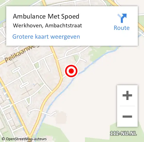 Locatie op kaart van de 112 melding: Ambulance Met Spoed Naar Werkhoven, Ambachtstraat op 4 juni 2015 21:12