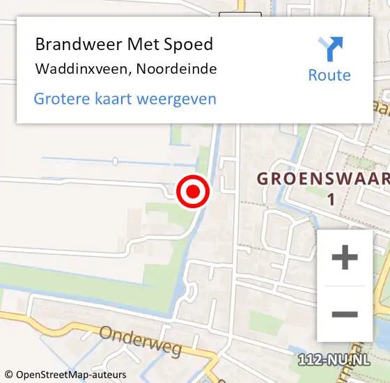 Locatie op kaart van de 112 melding: Brandweer Met Spoed Naar Waddinxveen, Noordeinde op 4 juni 2015 21:24