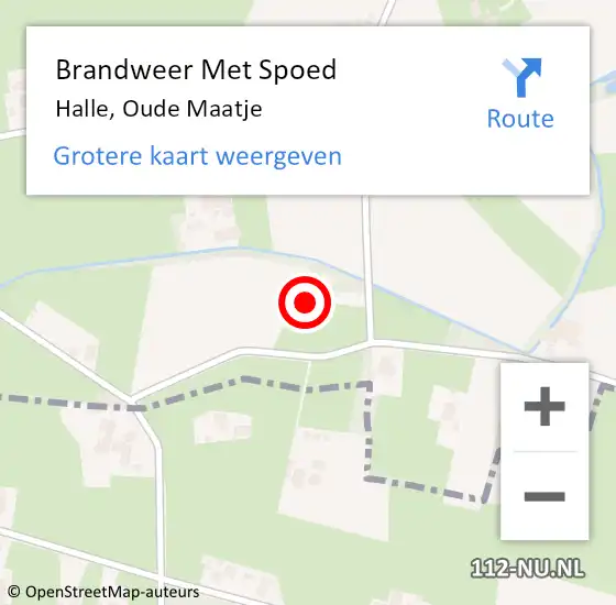 Locatie op kaart van de 112 melding: Brandweer Met Spoed Naar Halle, Oude Maatje op 4 juni 2015 21:55