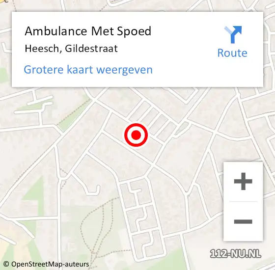 Locatie op kaart van de 112 melding: Ambulance Met Spoed Naar Heesch, Gildestraat op 4 juni 2015 23:43