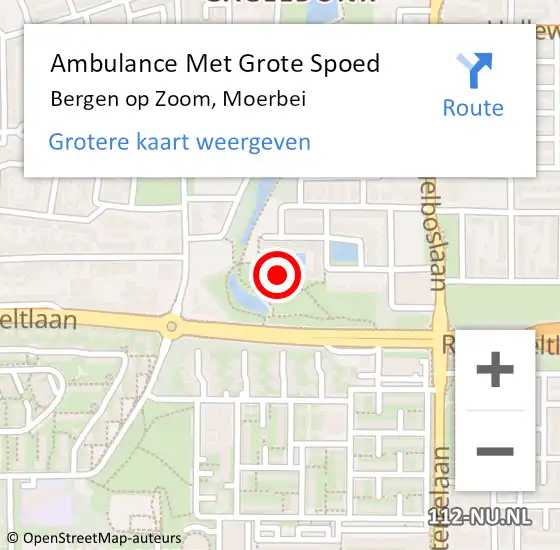 Locatie op kaart van de 112 melding: Ambulance Met Grote Spoed Naar Bergen op Zoom, Moerbei op 5 juni 2015 01:11