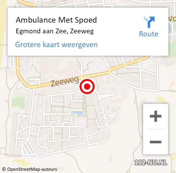 Locatie op kaart van de 112 melding: Ambulance Met Spoed Naar Egmond aan Zee, Zeeweg op 5 juni 2015 01:36