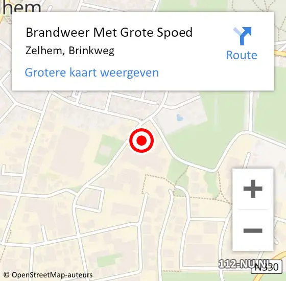 Locatie op kaart van de 112 melding: Brandweer Met Grote Spoed Naar Zelhem, Brinkweg op 5 juni 2015 08:30