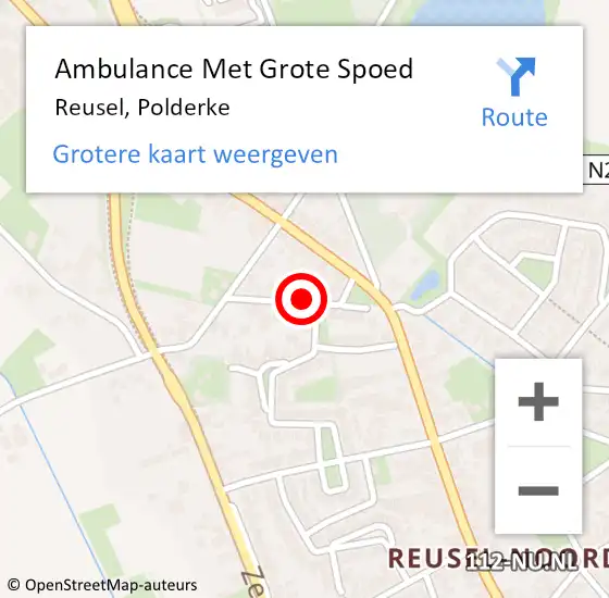 Locatie op kaart van de 112 melding: Ambulance Met Grote Spoed Naar Reusel, Polderke op 5 juni 2015 08:33