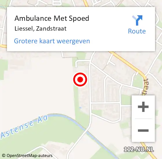 Locatie op kaart van de 112 melding: Ambulance Met Spoed Naar Liessel, Zandstraat op 5 juni 2015 10:24