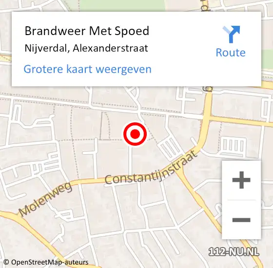 Locatie op kaart van de 112 melding: Brandweer Met Spoed Naar Nijverdal, Alexanderstraat op 5 juni 2015 12:38