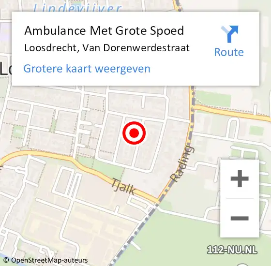 Locatie op kaart van de 112 melding: Ambulance Met Grote Spoed Naar Loosdrecht, Van Dorenwerdestraat op 5 juni 2015 12:49