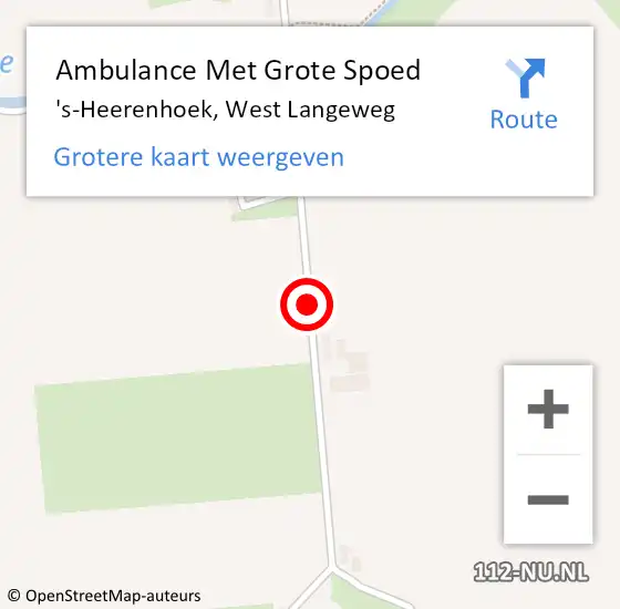 Locatie op kaart van de 112 melding: Ambulance Met Grote Spoed Naar 's-Heerenhoek, West Langeweg op 5 juni 2015 13:24